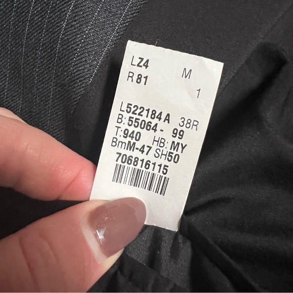 LAUREN RALPH LAUREN BLACK PINSTRIPE WOOL SUIT JACKET SIZE MEDIUM - Picture 10 of 10